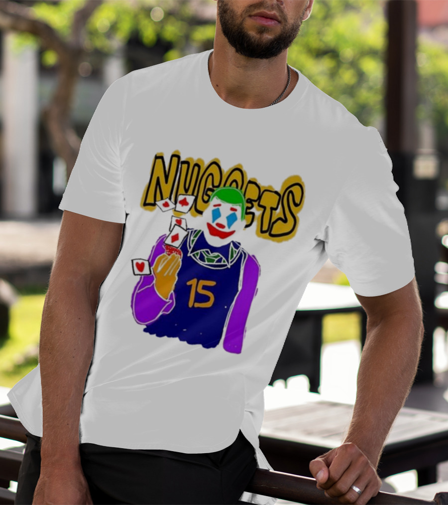 Nuggets Clown 15 Nikola Jokic Joker Basketball NBA T-Shirt
