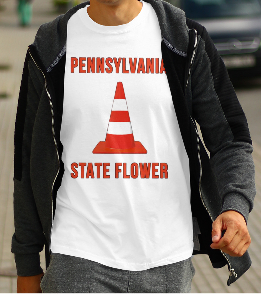 PENNSYLVANIA STATE FLOWER TRAFFIC CONE T-Shirt