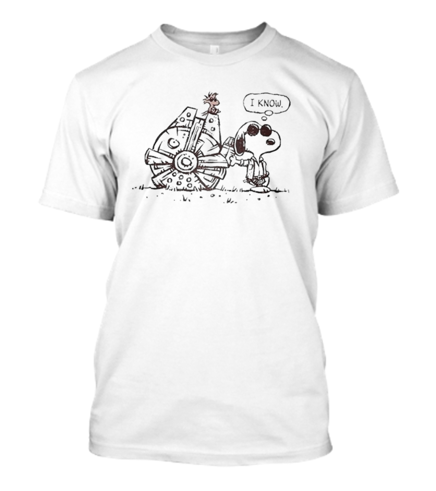 Snoopy I Know Star Wars X-Wing Woodstock T-Shirt