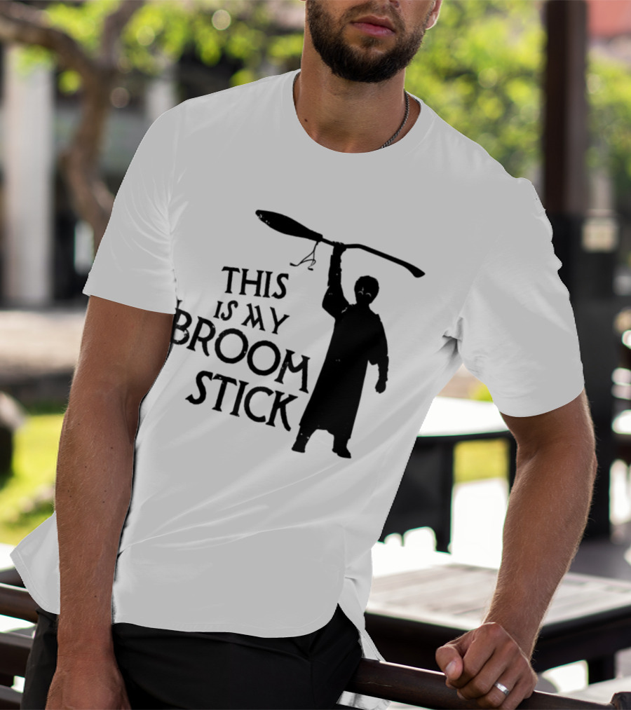 This Is My Broom Stick Silhouette Wizard T-Shirt