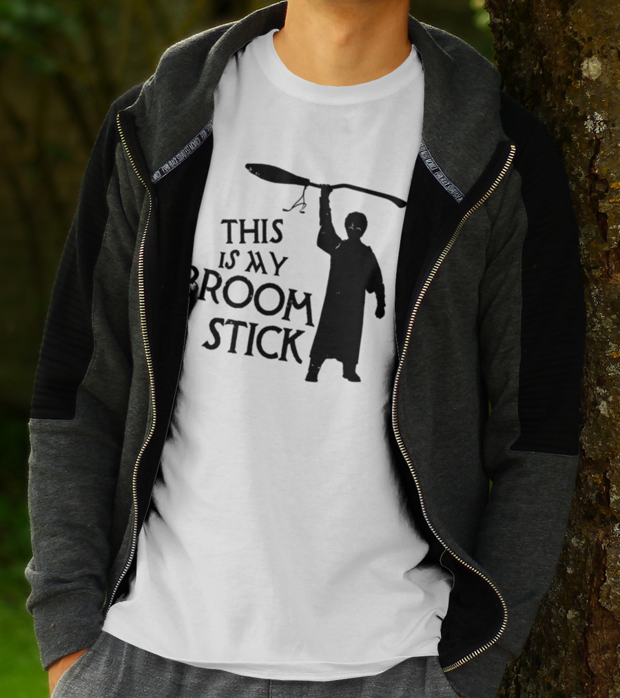 This Is My Broom Stick Silhouette Wizard T-Shirt