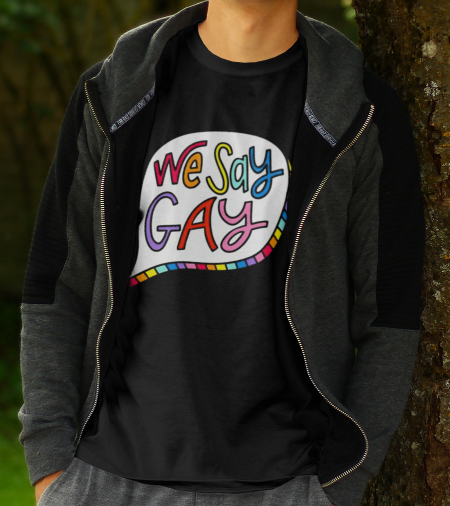 We Say Gay Colorful Speech Bubble Rainbow T-Shirt