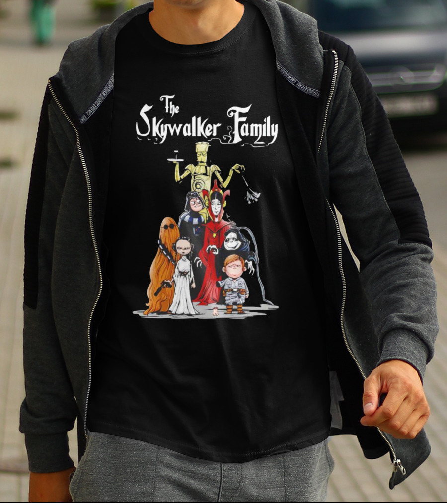 Star Wars Meets Addams Parody Mashup With Skywalker Family Twist T-Shirt