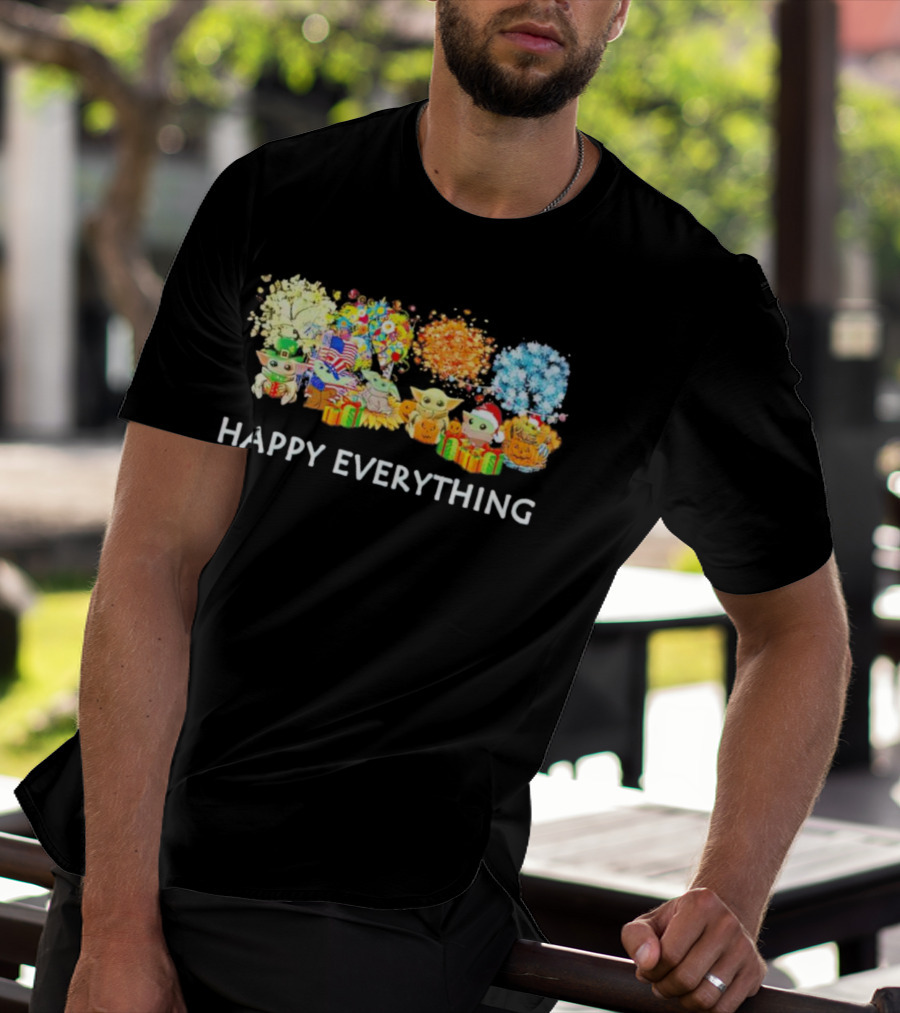 Baby Yoda Happy Everything Holiday T-Shirt