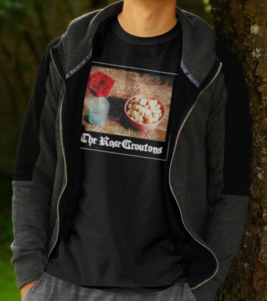 The Rose Croutons Gothic Retro Style Vase Debonair Blossom Bread Bowl T-Shirt