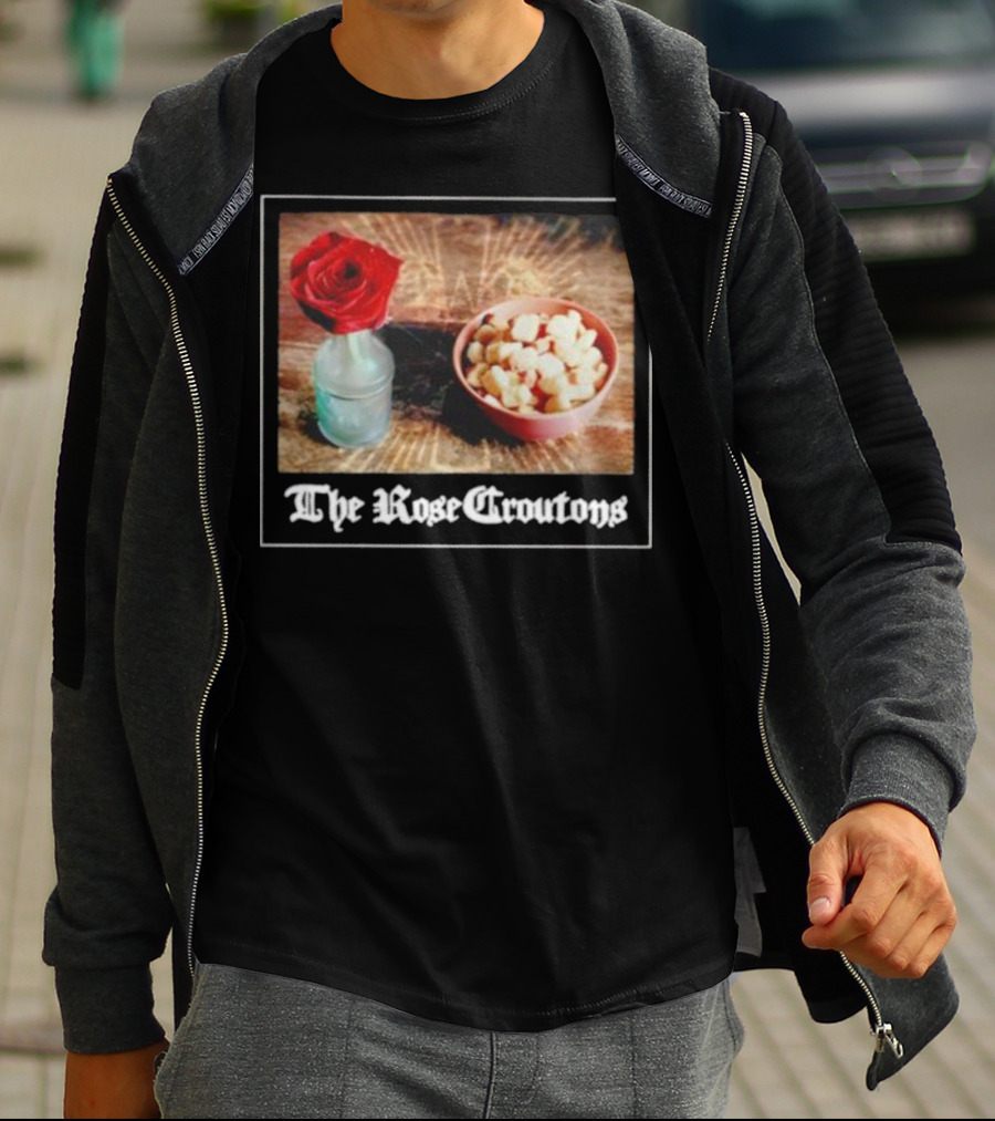 The Rose Croutons Gothic Retro Style Vase Debonair Blossom Bread Bowl T-Shirt