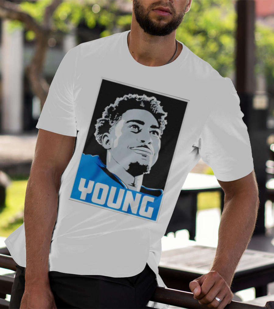 Bryce Young Football Portrait Black And Blue Young T-Shirt