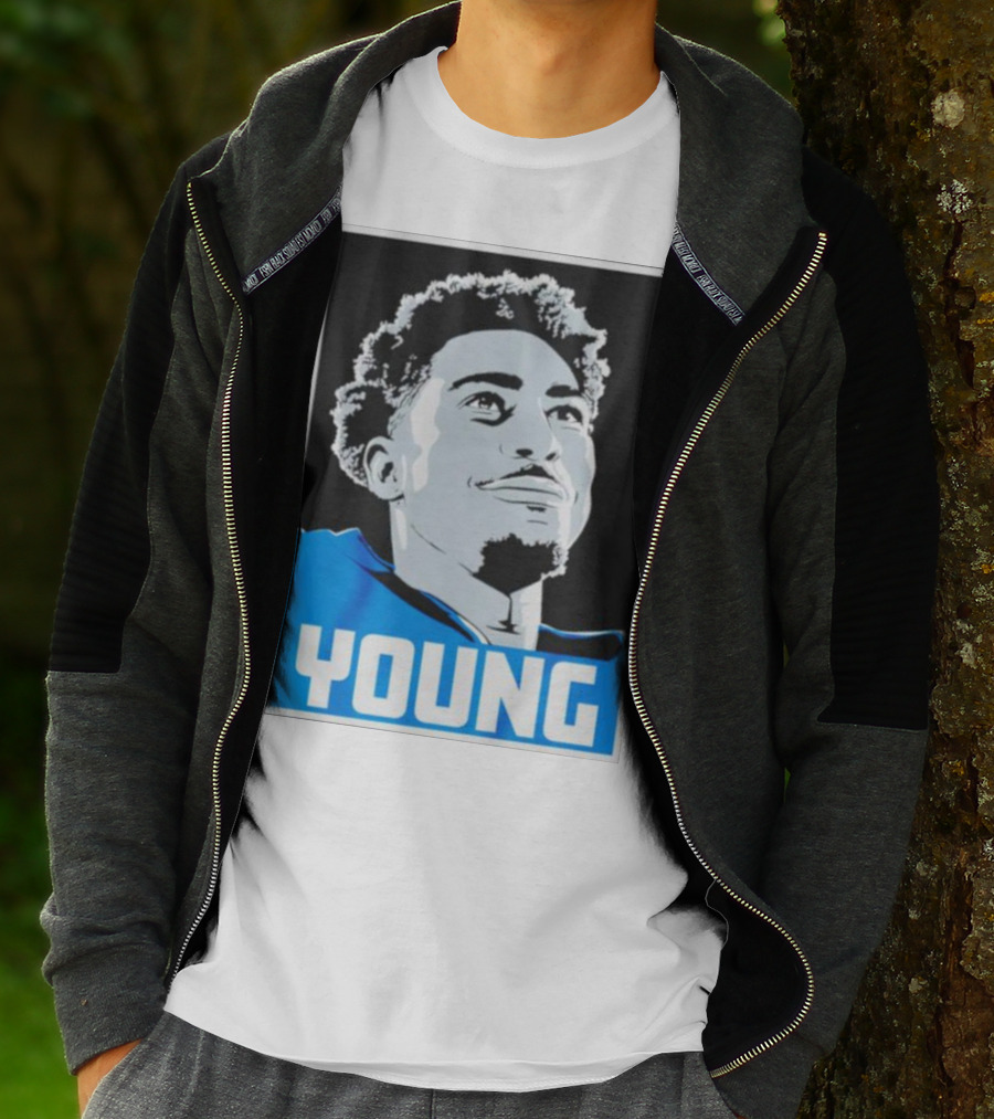 Bryce Young Football Portrait Black And Blue Young T-Shirt