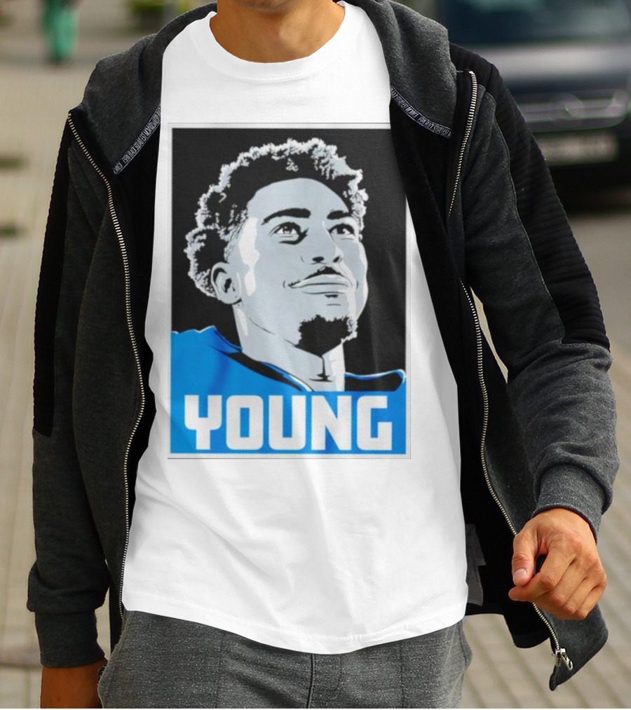Bryce Young Football Portrait Black And Blue Young T-Shirt