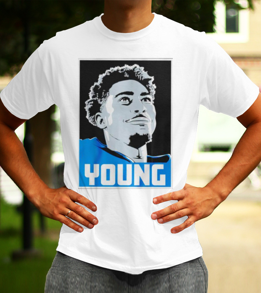Bryce Young Football Portrait Black And Blue Young T-Shirt