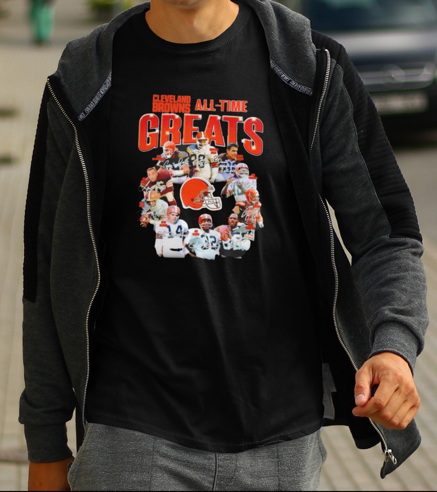 Cleveland Browns All-Time Greats Signatures Legends Icons Team Photos Football T-Shirt