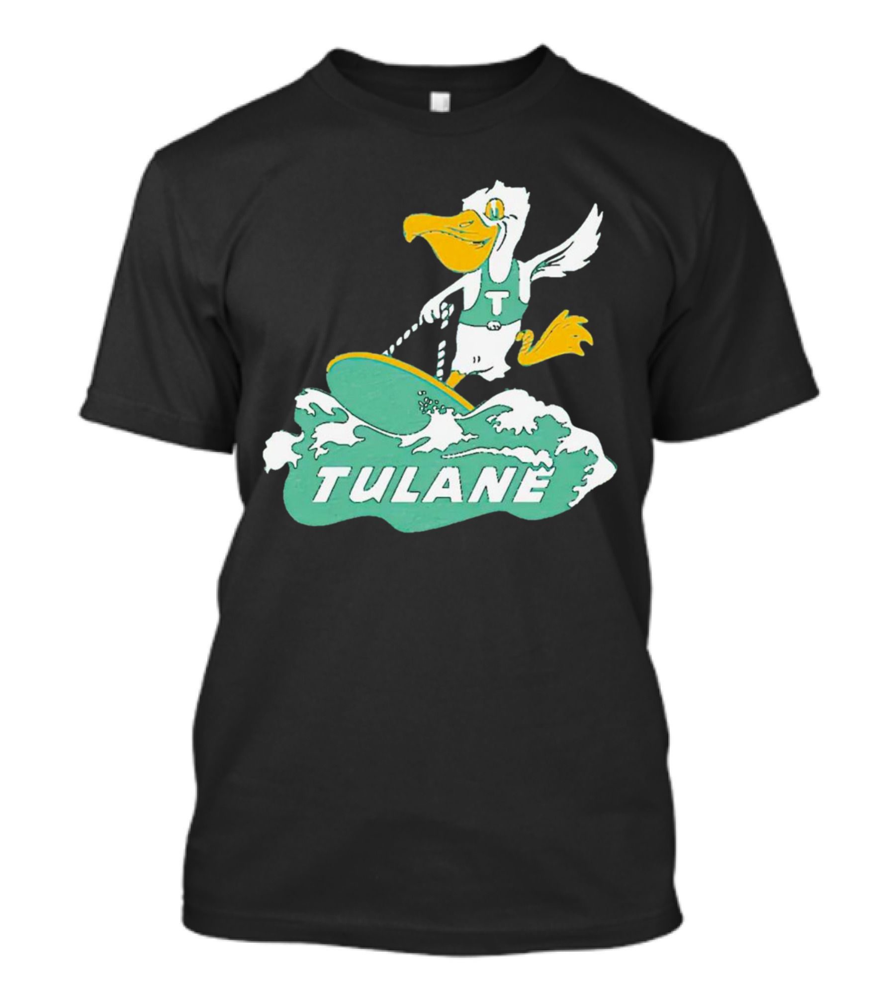 Tulane Green Wave Surfing Pelican Vintage T-Shirt