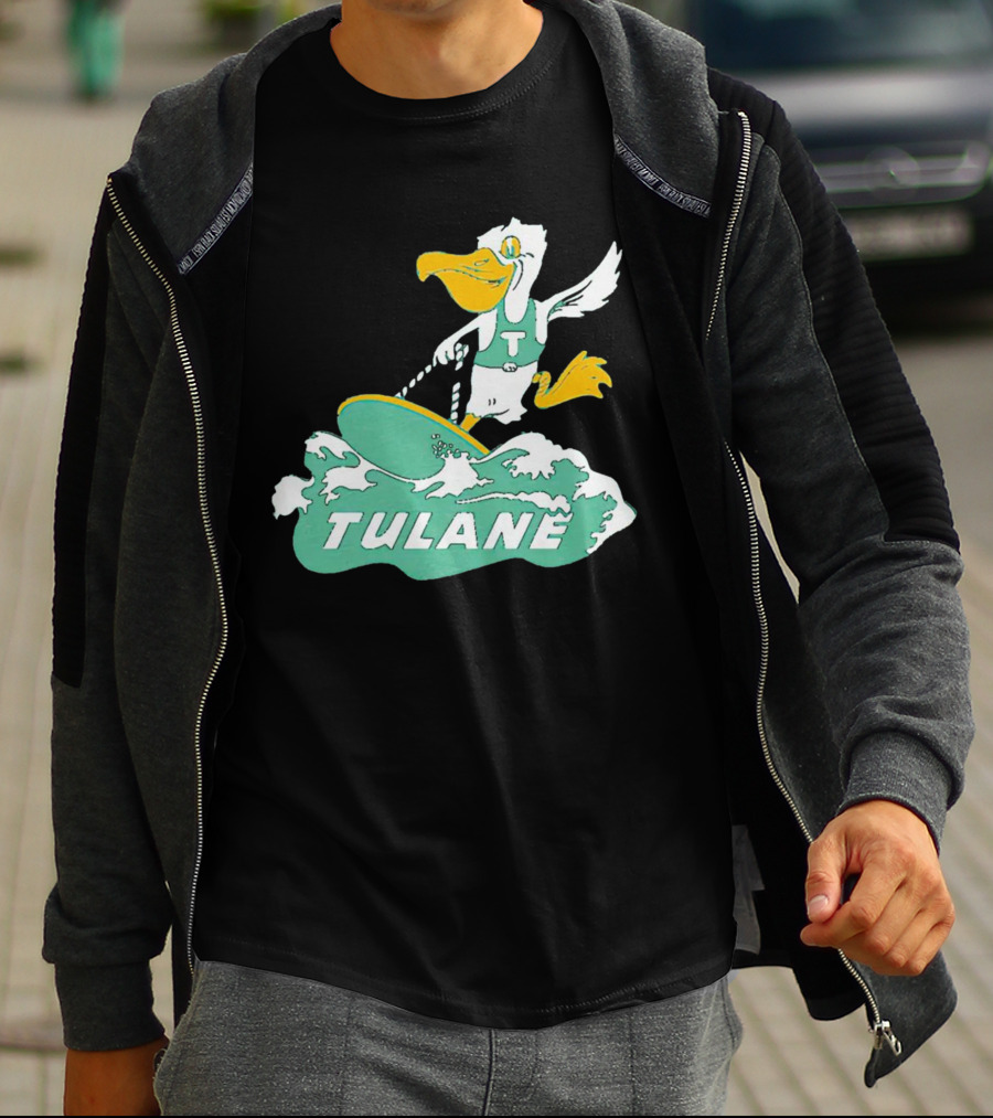 Tulane Green Wave Surfing Pelican Vintage T-Shirt