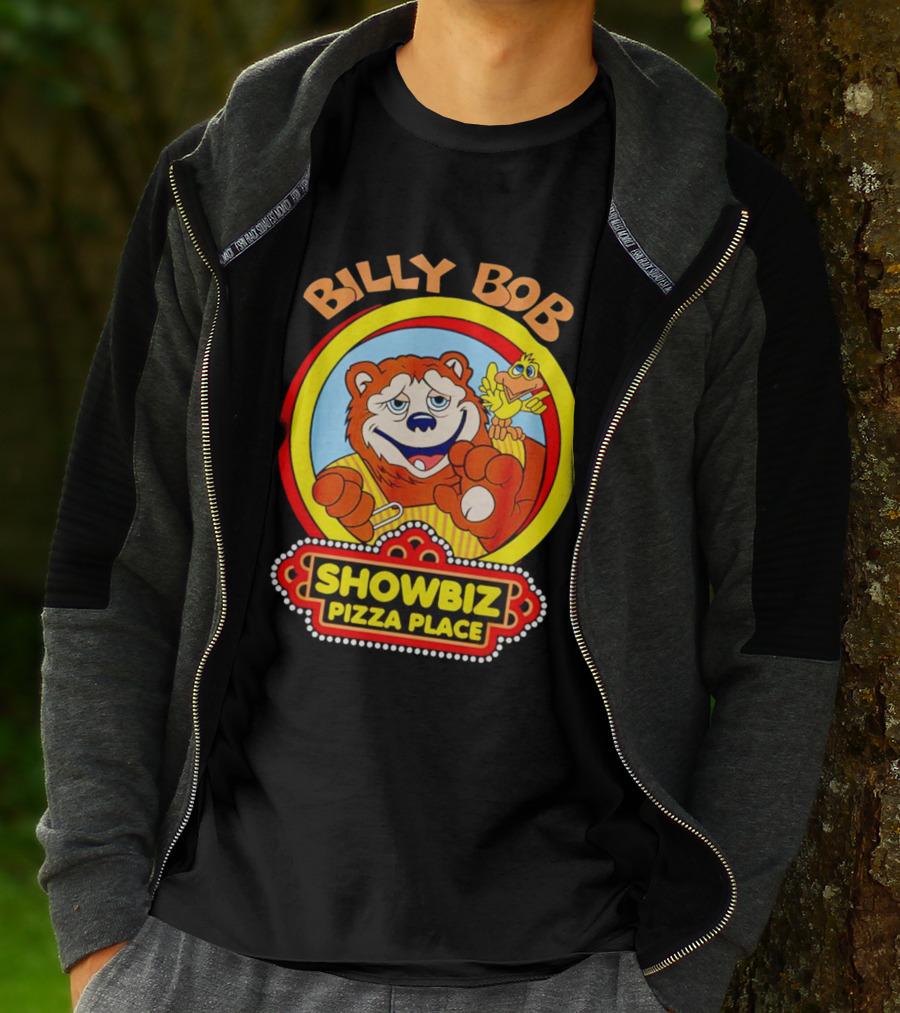 Billy Bob Showbiz Pizza Place Animated Bear And Bird T-Shirt