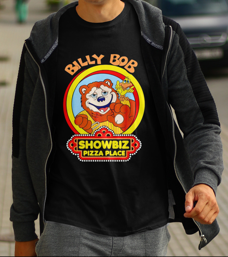Billy Bob Showbiz Pizza Place Animated Bear And Bird T-Shirt