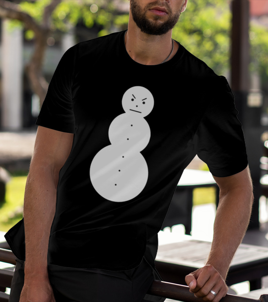 Snowman Annoyed Face Expression T-Shirt
