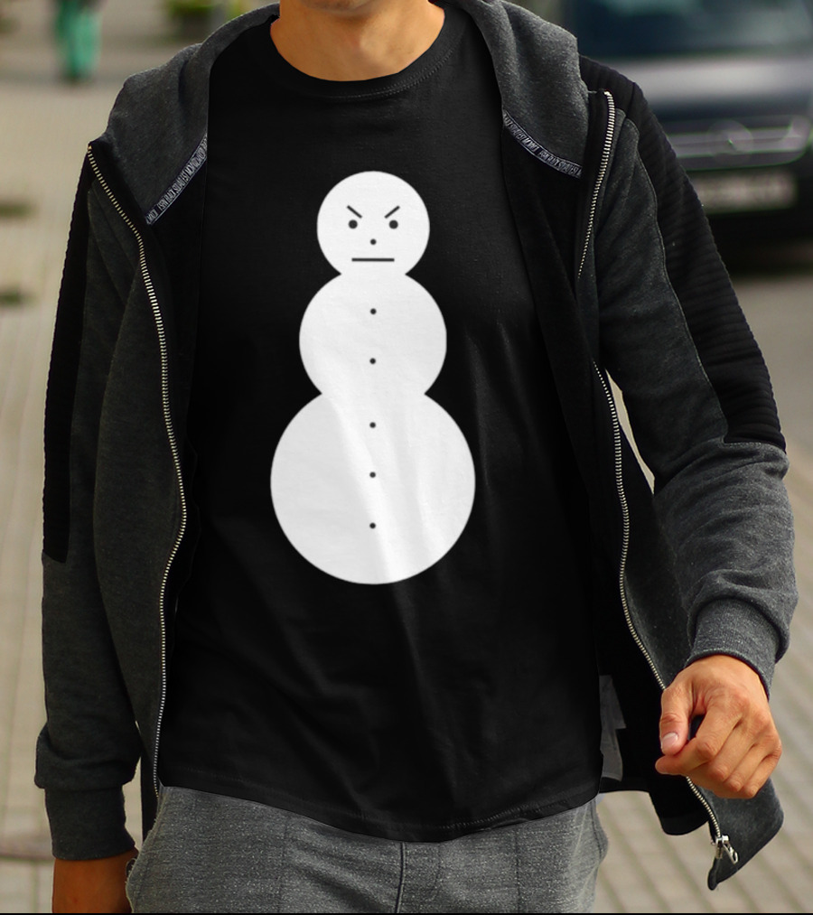 Snowman Annoyed Face Expression T-Shirt
