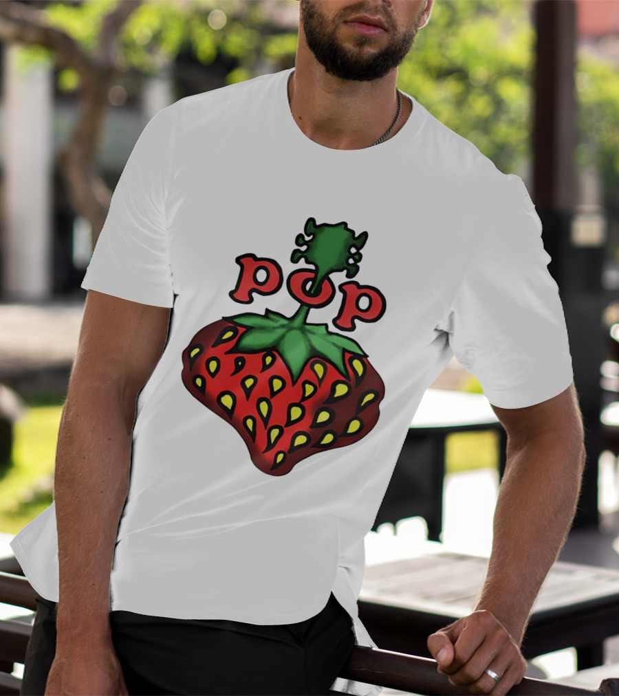 Strawberry Fields Pop Festival Logo With Strawberry T-Shirt