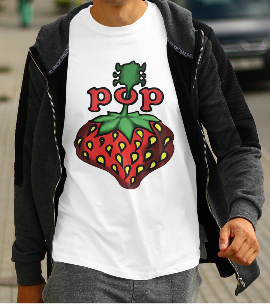 Strawberry Fields Pop Festival Logo With Strawberry T-Shirt