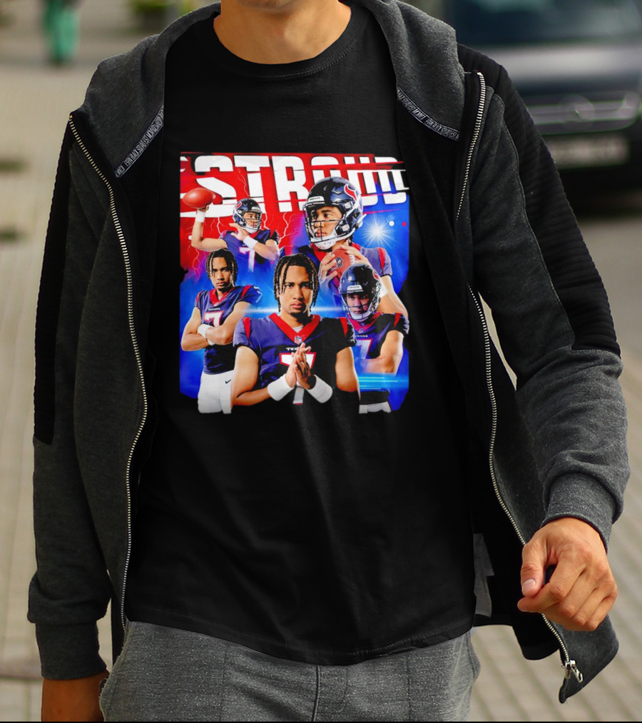CJ Stroud Houston Texans Quarterback Action Collage T-Shirt
