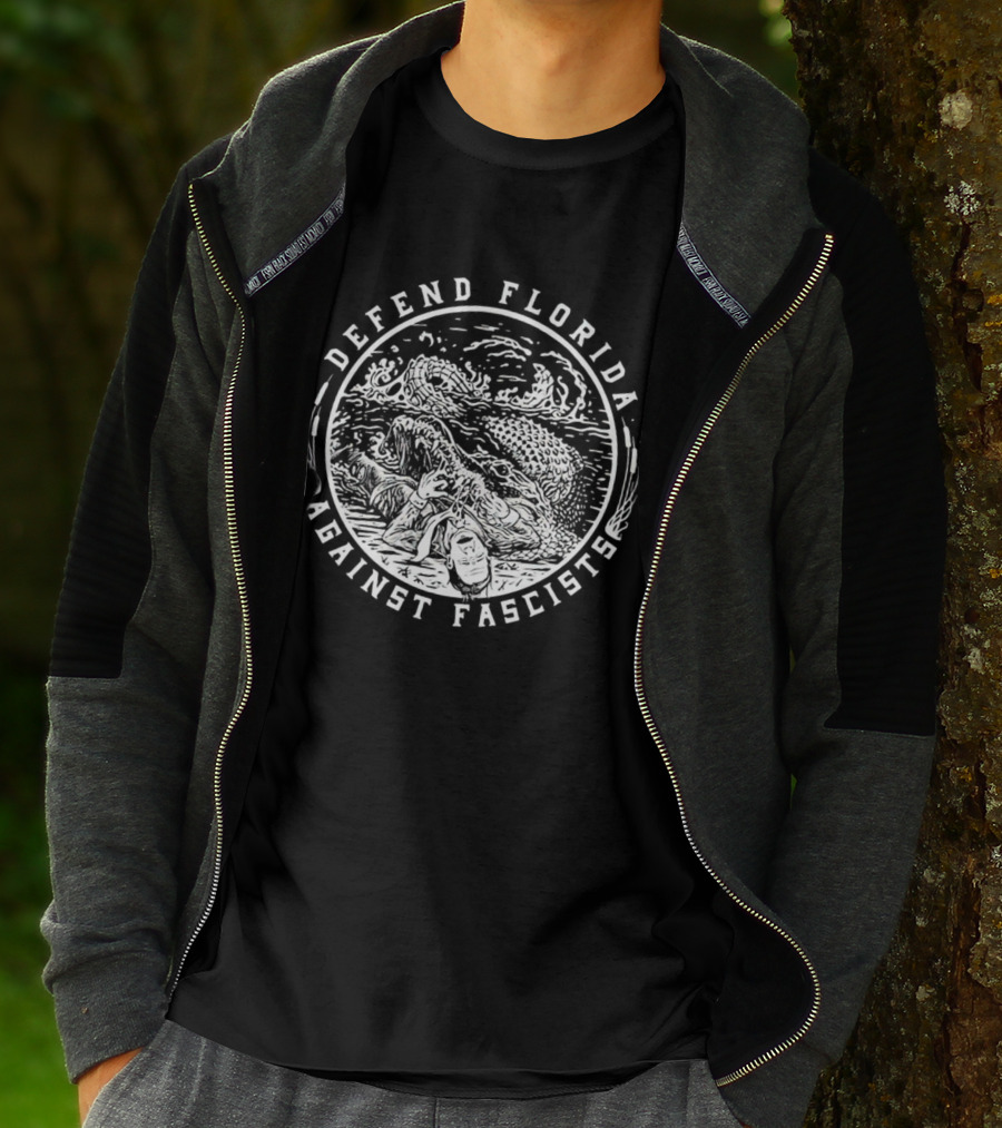 Defend Florida Against Fascists Alligator T-Shirt