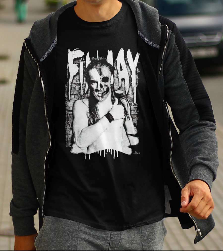 Skull Face Finlay Grunge Style Brick Wall Background T-Shirt