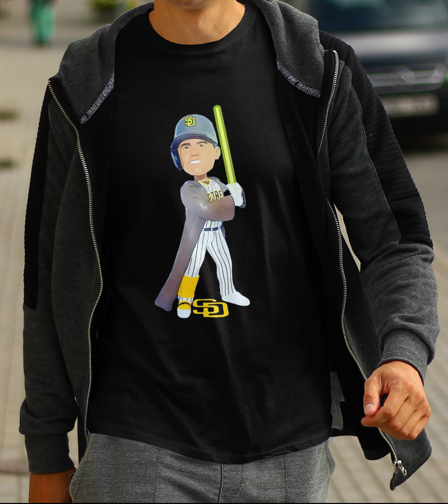 Juan Jedi Juan Kenobi San Diego Padres Lightsaber Bobblehead T-Shirt