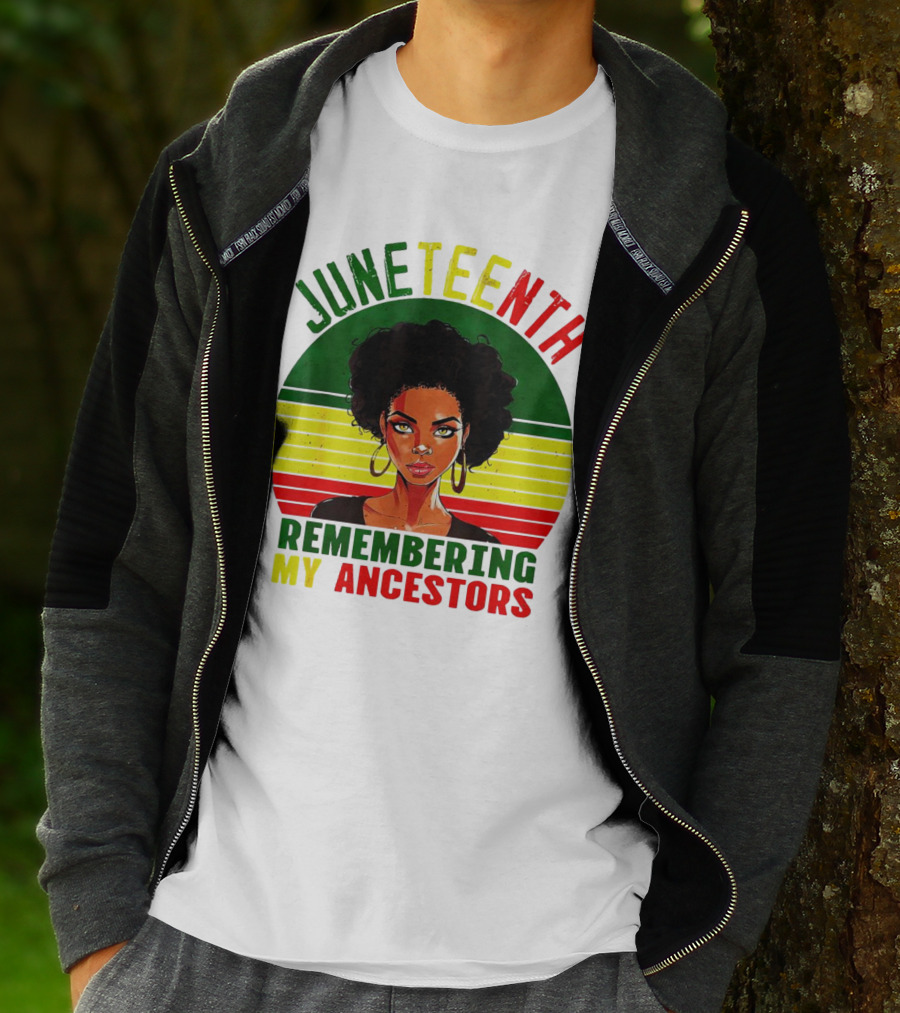 Juneteenth Remembering My Ancestors Black Women Loc'd Hair T-Shirt