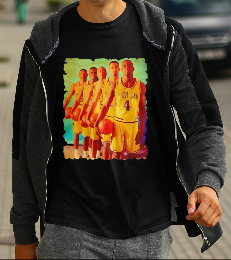 Michigan Wolverines Fab Five Historic Basketball Team T-Shirt