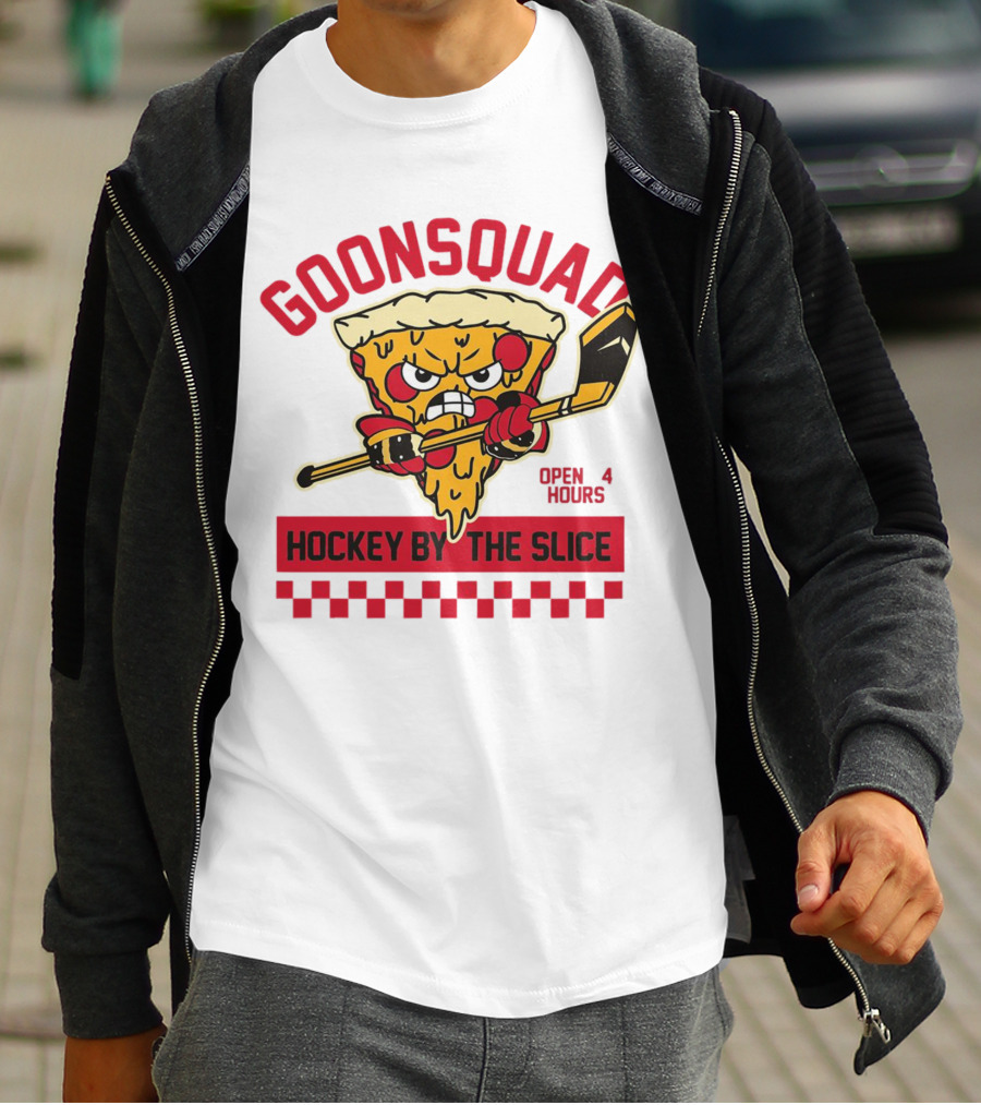 Goonsquad Hockey By The Slice Pizza Warrior Open 4 Hours T-Shirt
