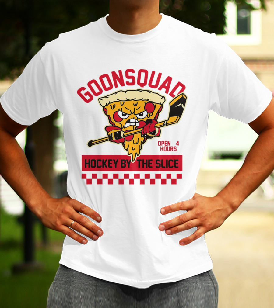 Goonsquad Hockey By The Slice Pizza Warrior Open 4 Hours T-Shirt