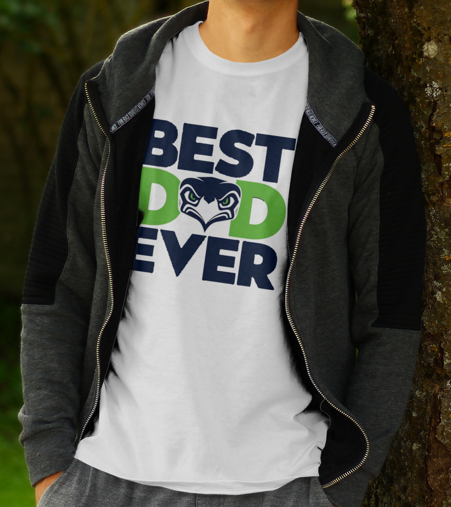 Best Dad Ever Seattle Seahawks Logo NFL T-Shirt