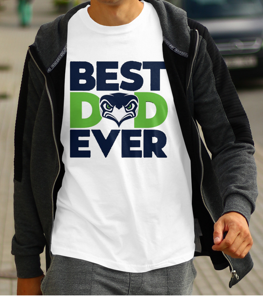 Best Dad Ever Seattle Seahawks Logo NFL T-Shirt