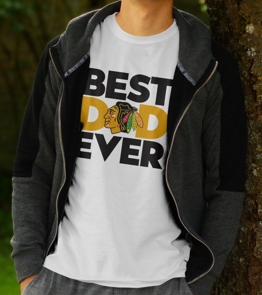 Best Dad Ever NHL Chicago Blackhawks T-Shirt