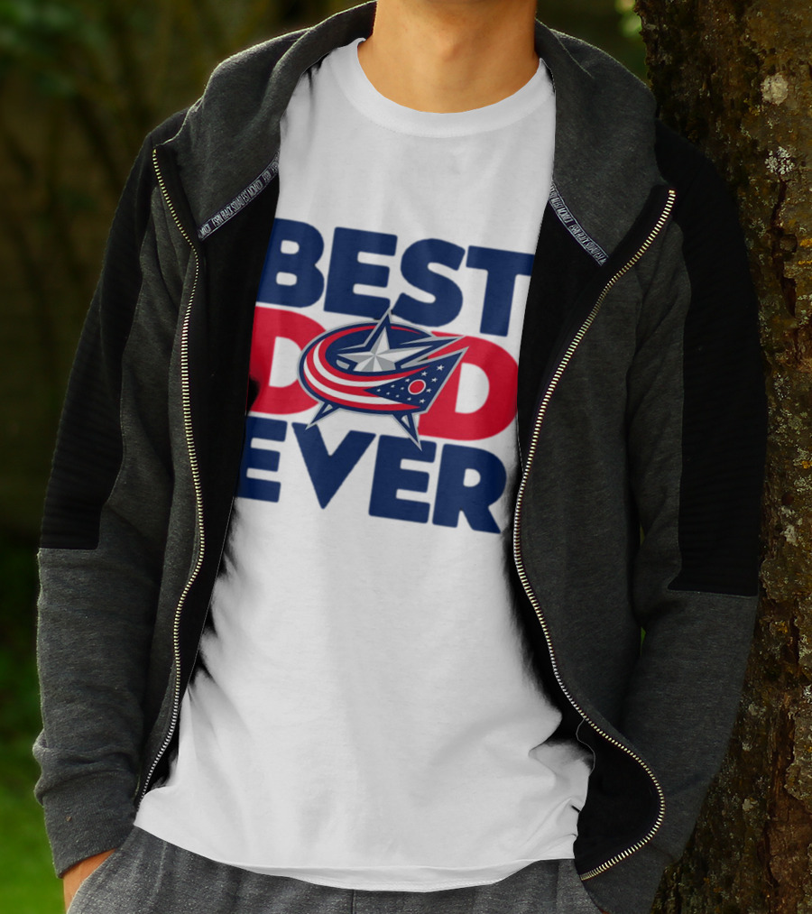 Best Dad Ever NHL Columbus Blue Jackets T-Shirt