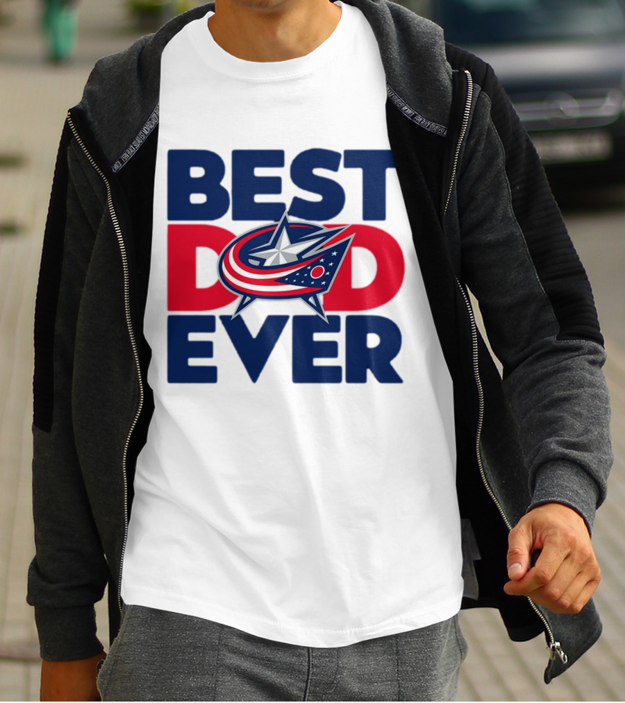 Best Dad Ever NHL Columbus Blue Jackets T-Shirt