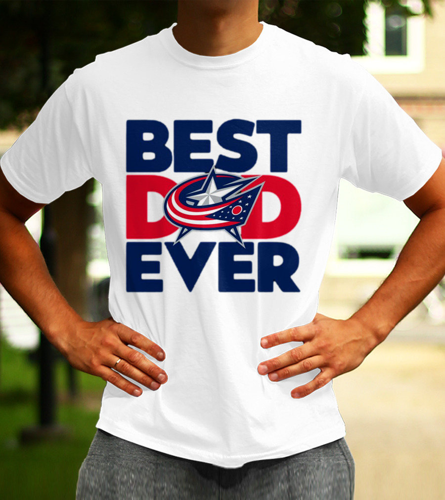 Best Dad Ever NHL Columbus Blue Jackets T-Shirt