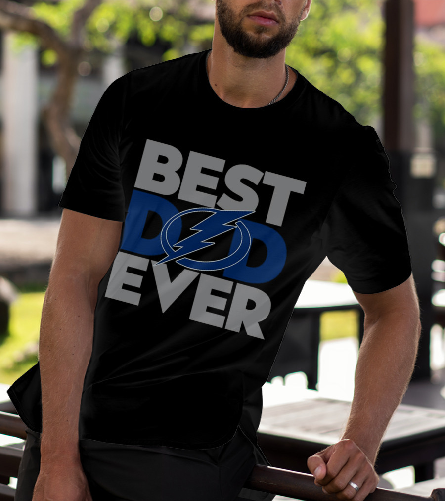 Best Dad Ever NHL Tampa Bay Lightning Bolt T-Shirt