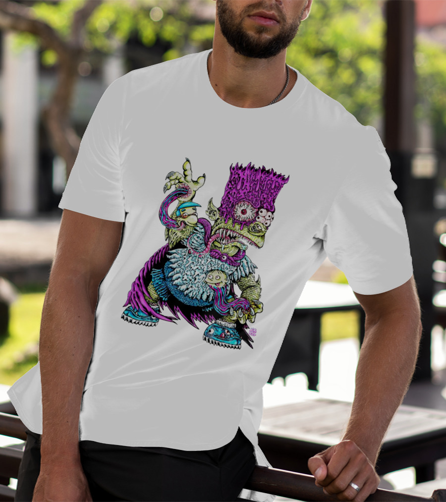 Caped Monster Bart Simpson Surreal T-Shirt
