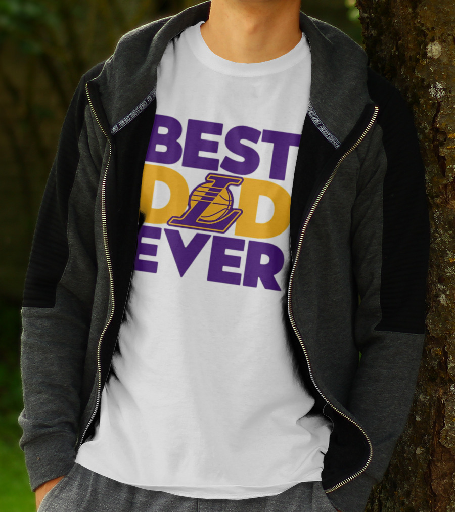 Best Dad Ever NBA Los Angeles Lakers Dodgers Fan T-Shirt