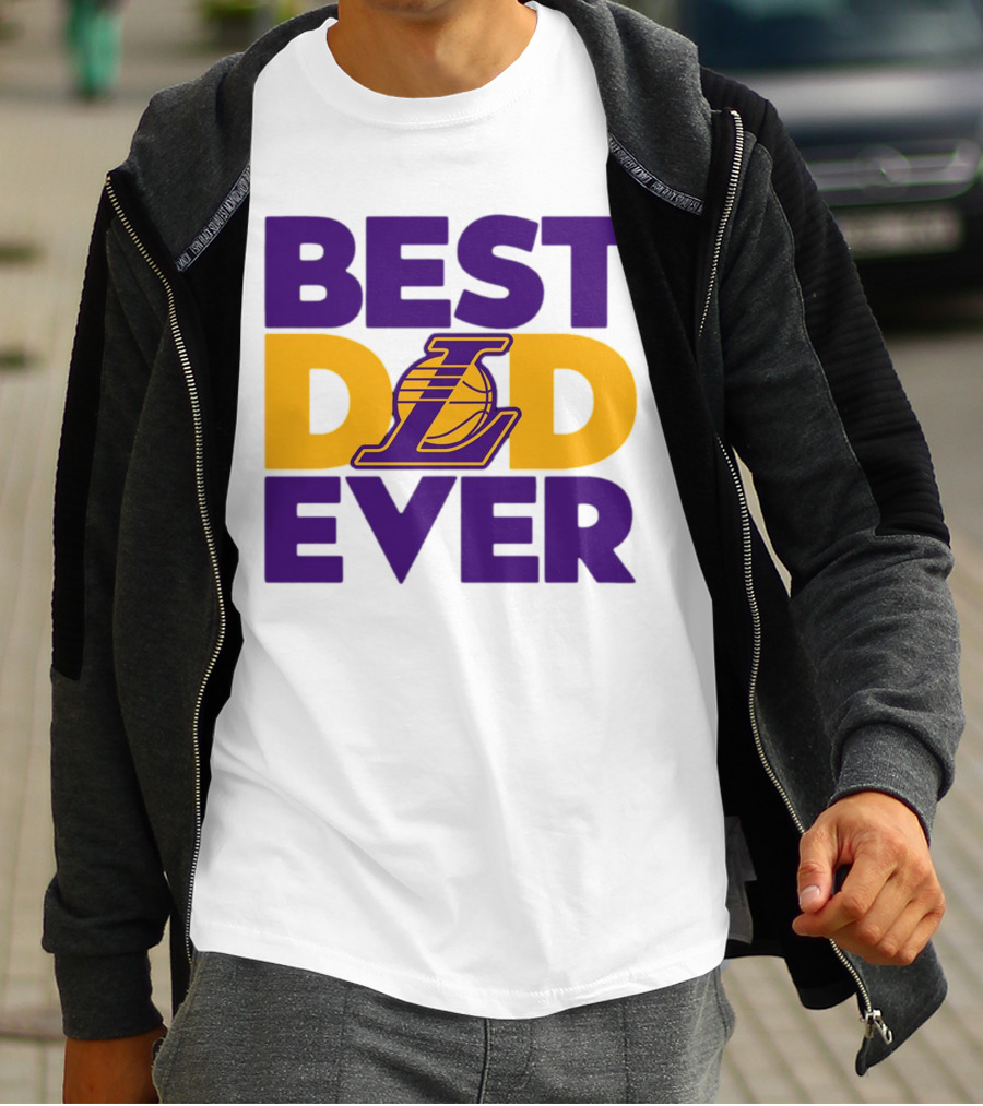 Best Dad Ever NBA Los Angeles Lakers Dodgers Fan T-Shirt