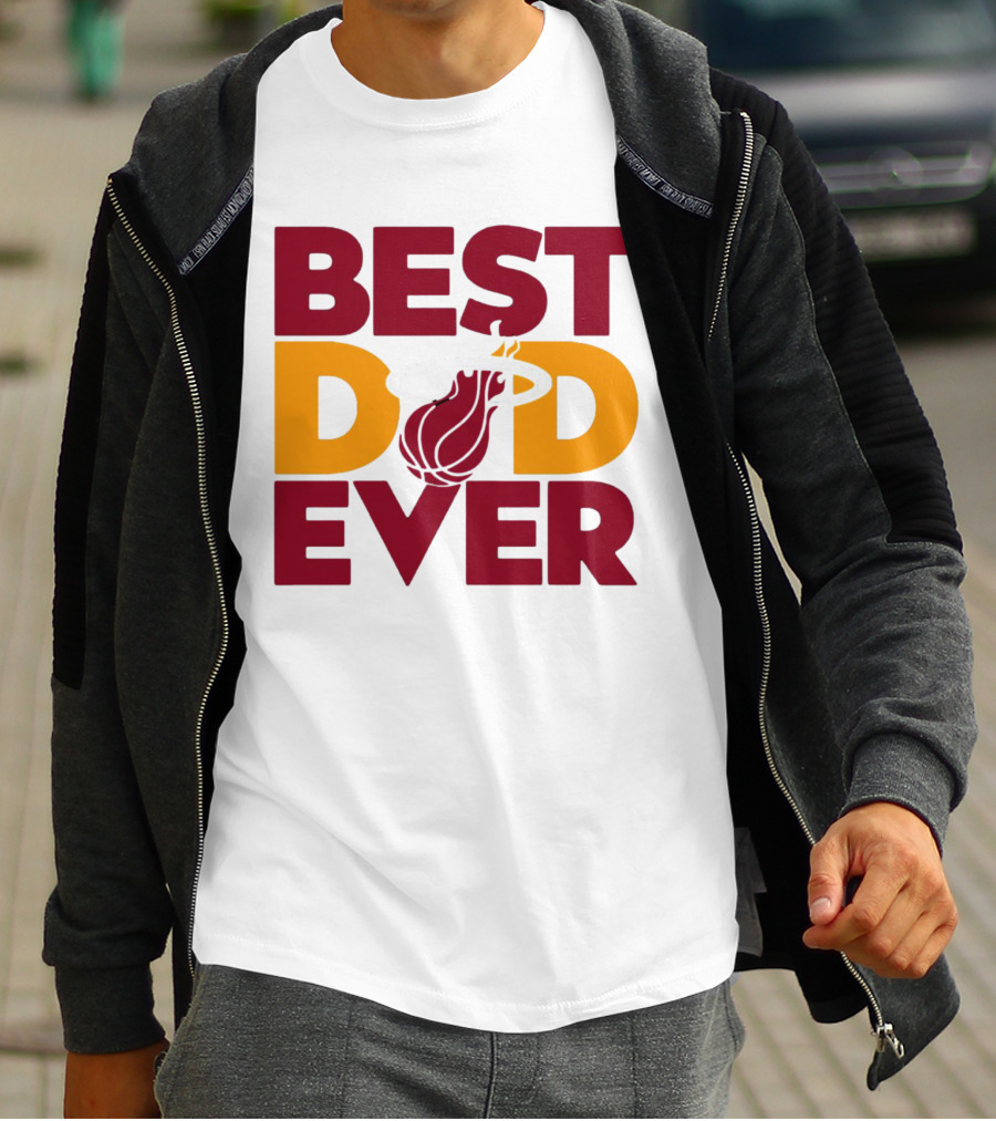 Best Dad Ever NBA Miami Heat Basketball Fan T-Shirt