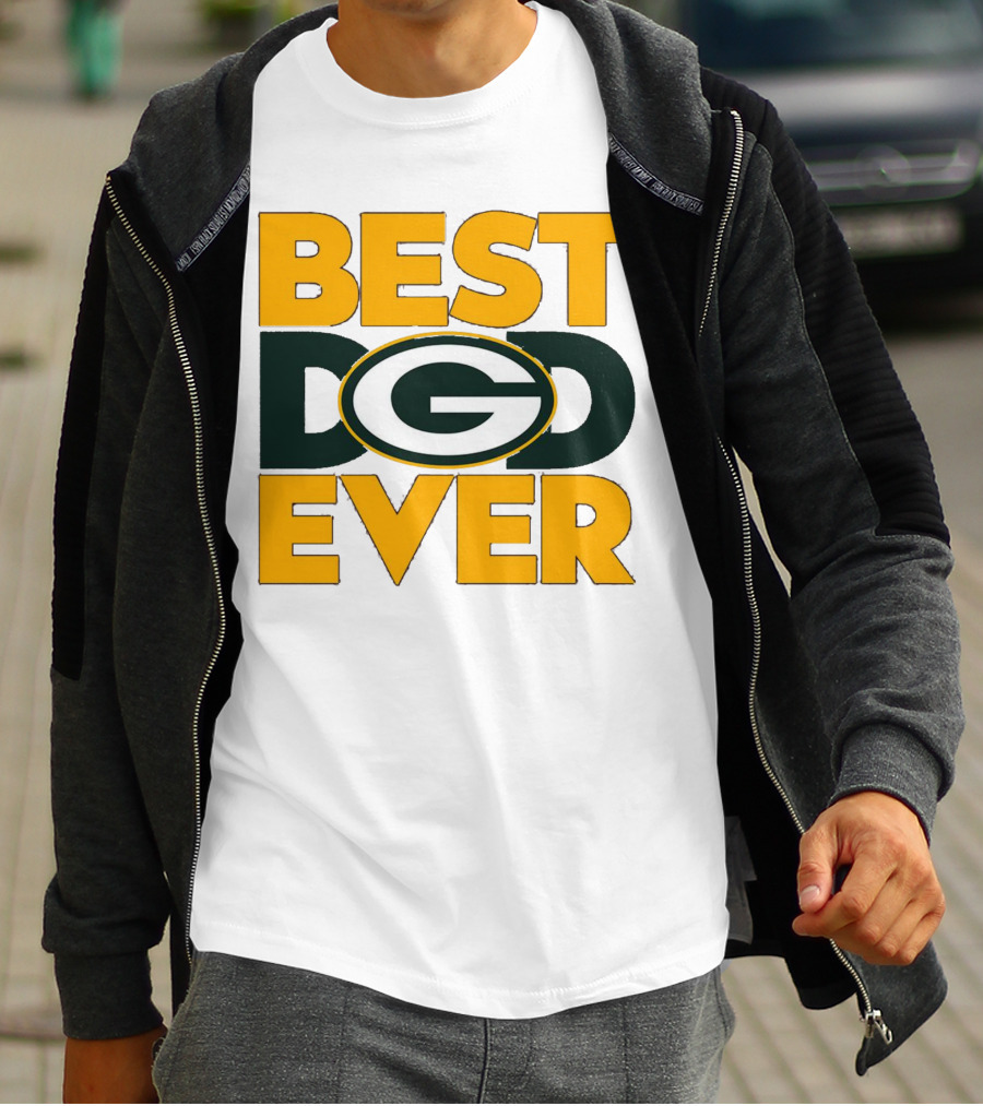 Best Dad Ever Green Bay Packers Logo NFL T-Shirt