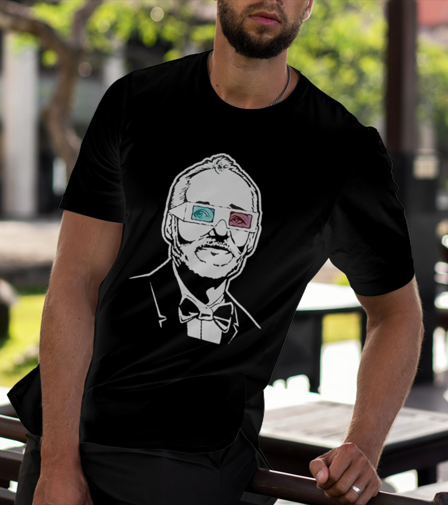 Black The Chivery Bill Murray BFM 3D Glasses T-Shirt
