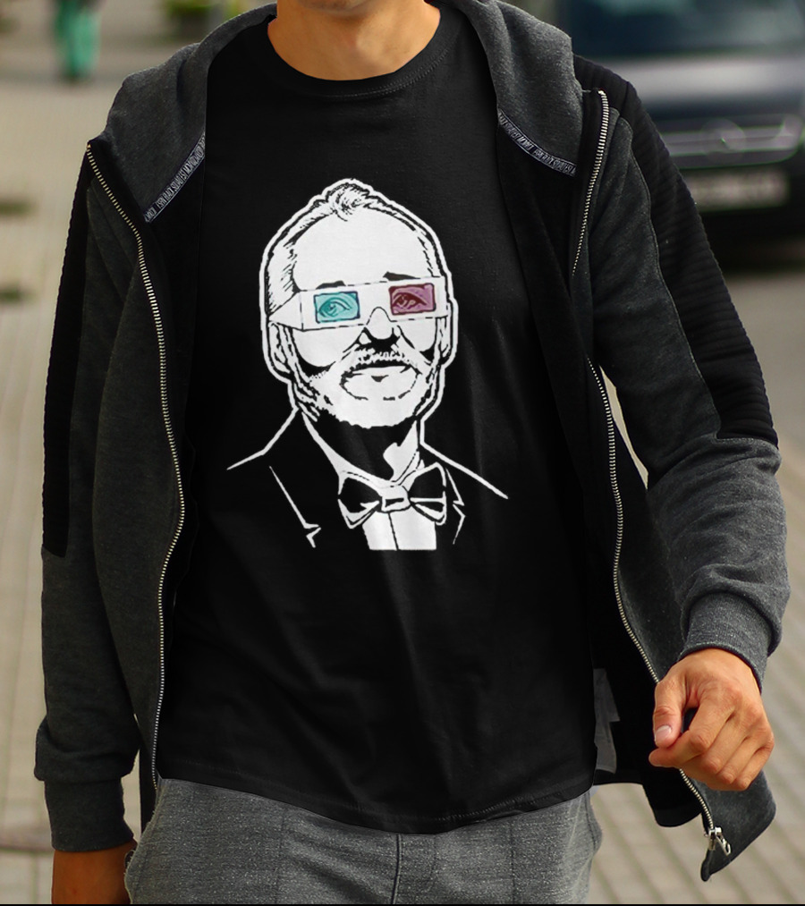 Black The Chivery Bill Murray BFM 3D Glasses T-Shirt
