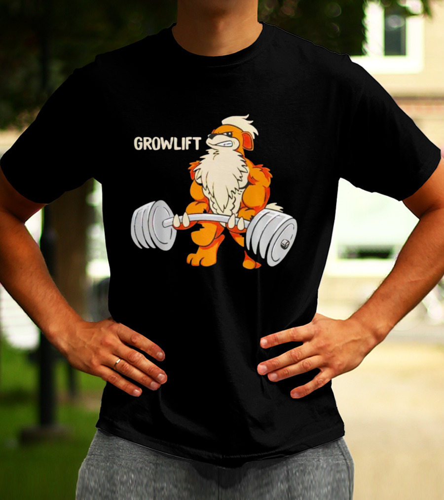 Growlift Lifting Barbell Cartoon Monster T-Shirt