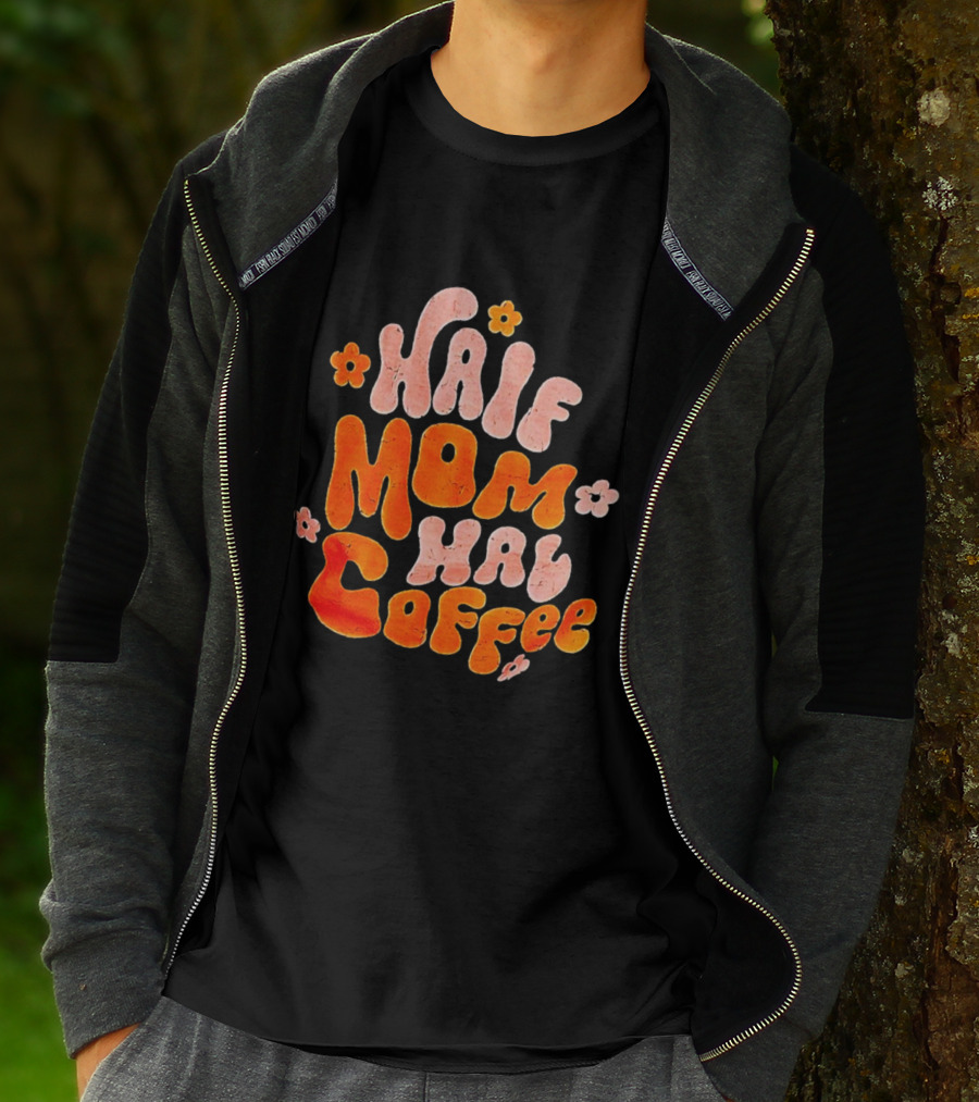 Half Mom Half Coffee Floral T-Shirt