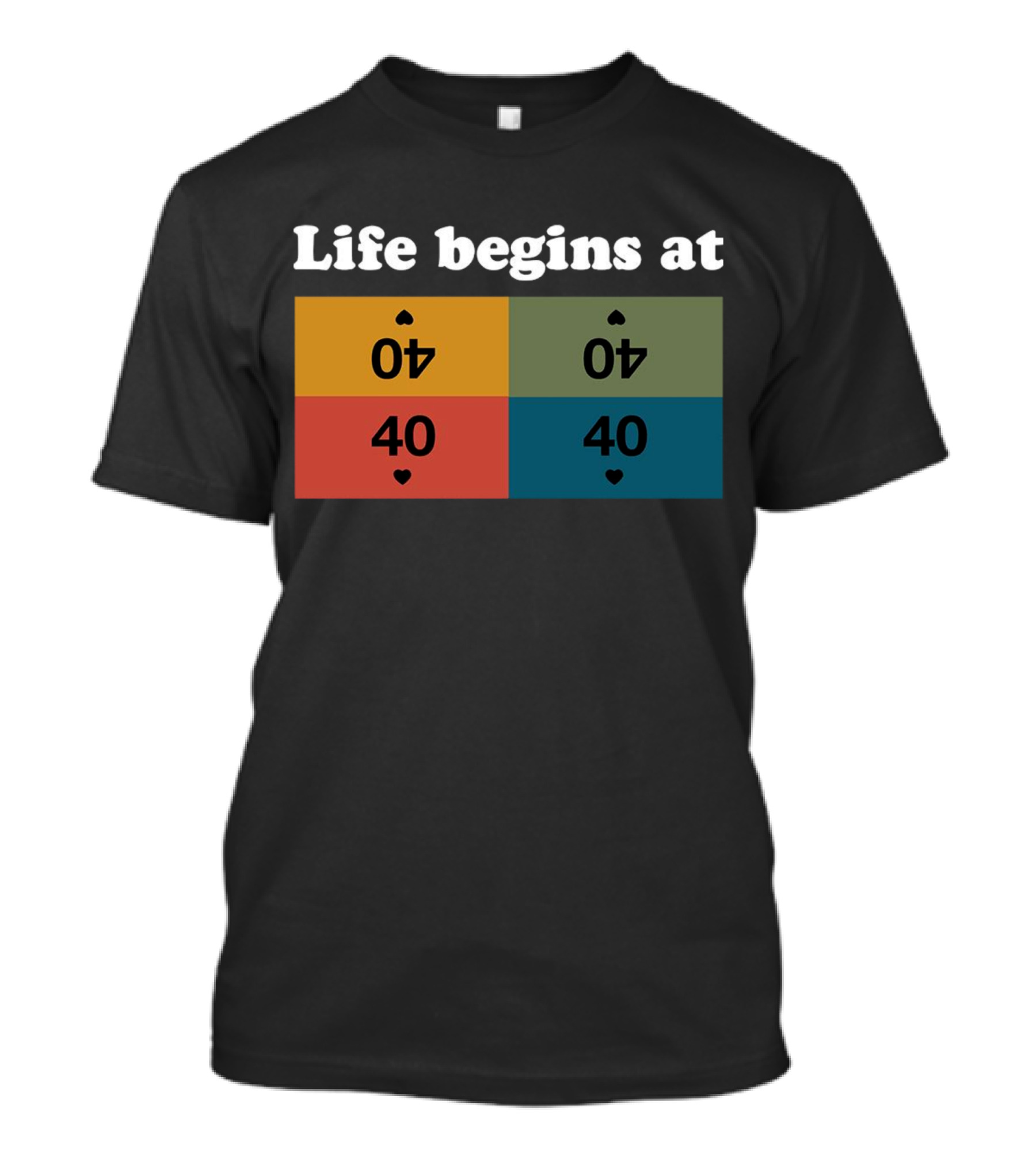 Life Begins At Commander Sphere 40 Spade Heart Cards T-Shirt