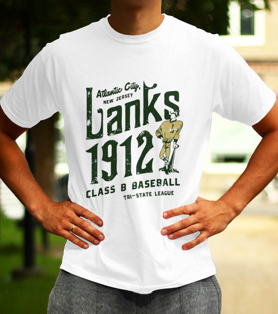 Atlantic City Lanks 1912 New Jersey Class B Baseball Tri-State League T-Shirt