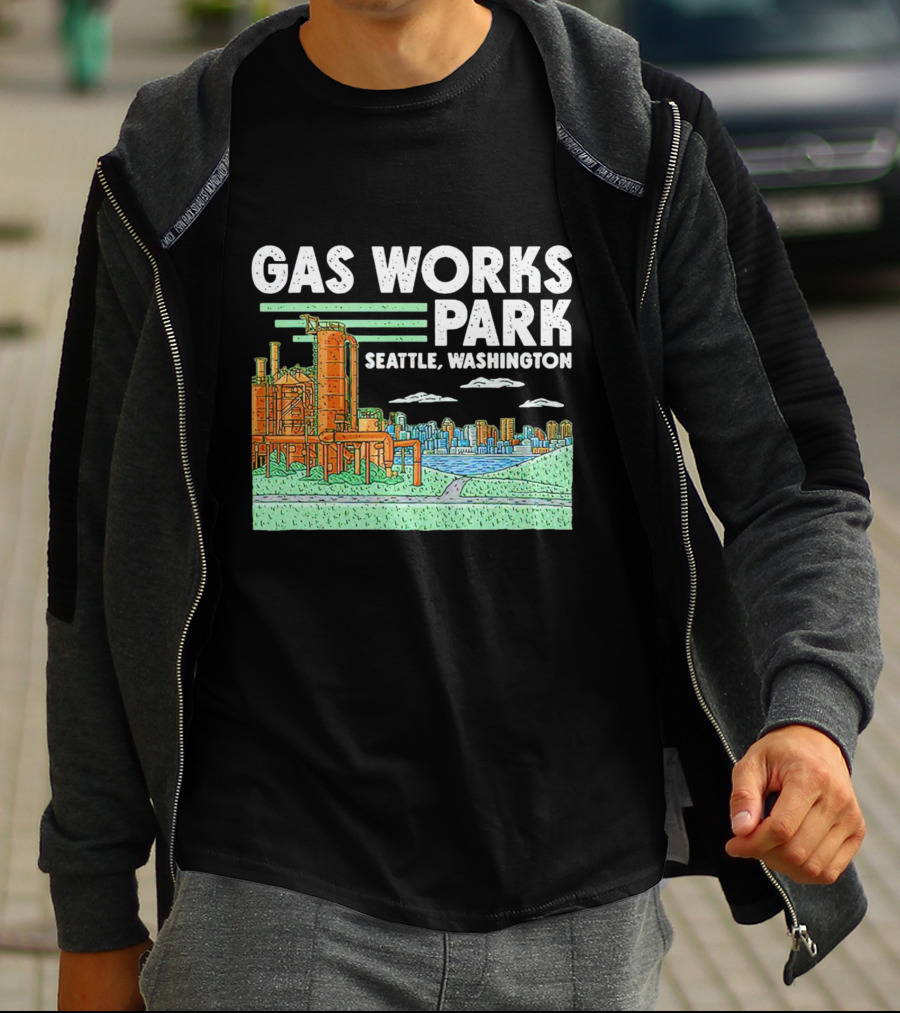 Gas Works Park Seattle Washington Industrial Landmark Skyline T-Shirt